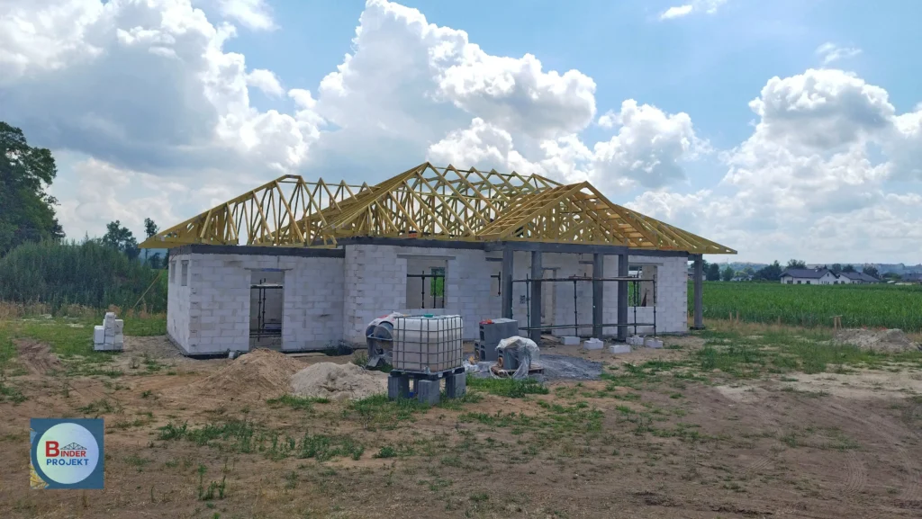 Widok 3D gotowej konstrukcji dachu