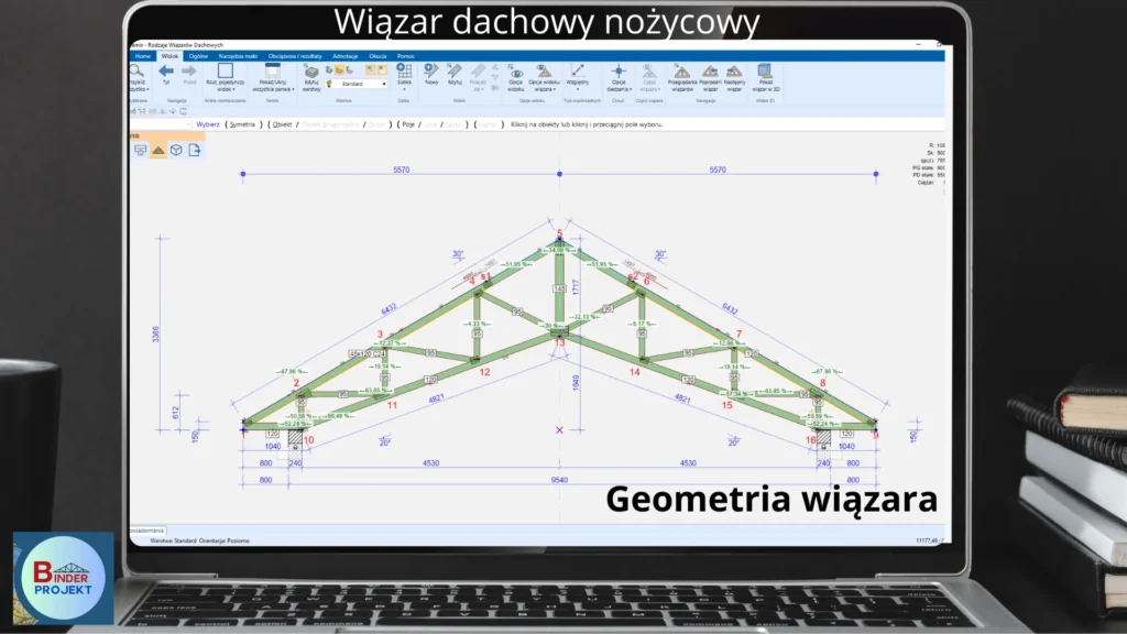 Geometria wiązara nożycowego