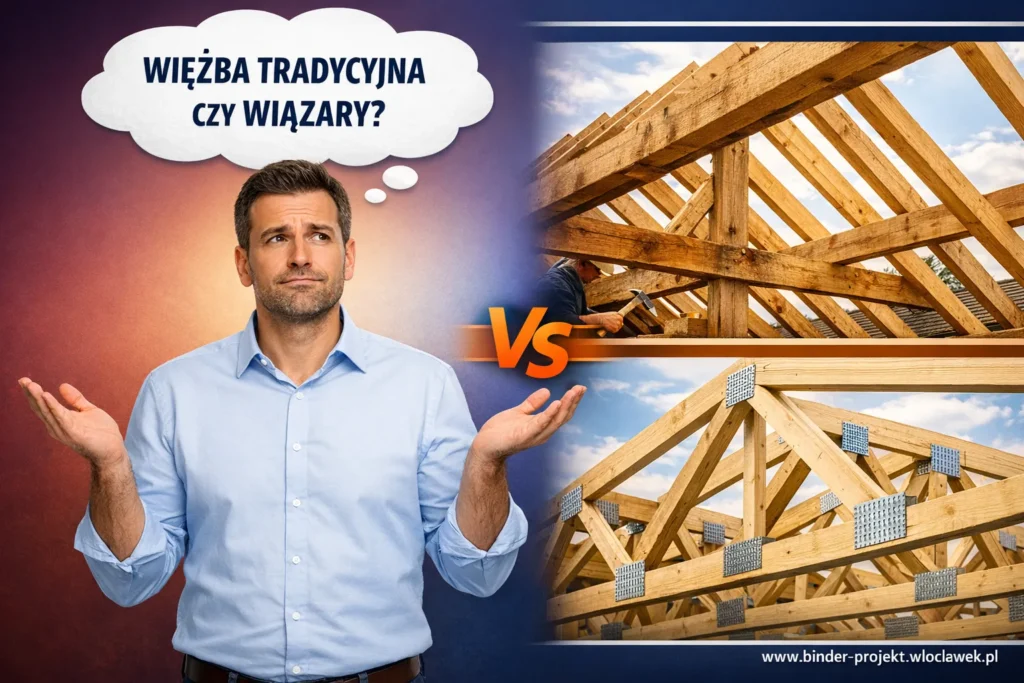 Więźba tradycyjna czy wiązary dachowe - kompleksowe porównanie konstrukcji dachowych, zalety i wady obu rozwiązań