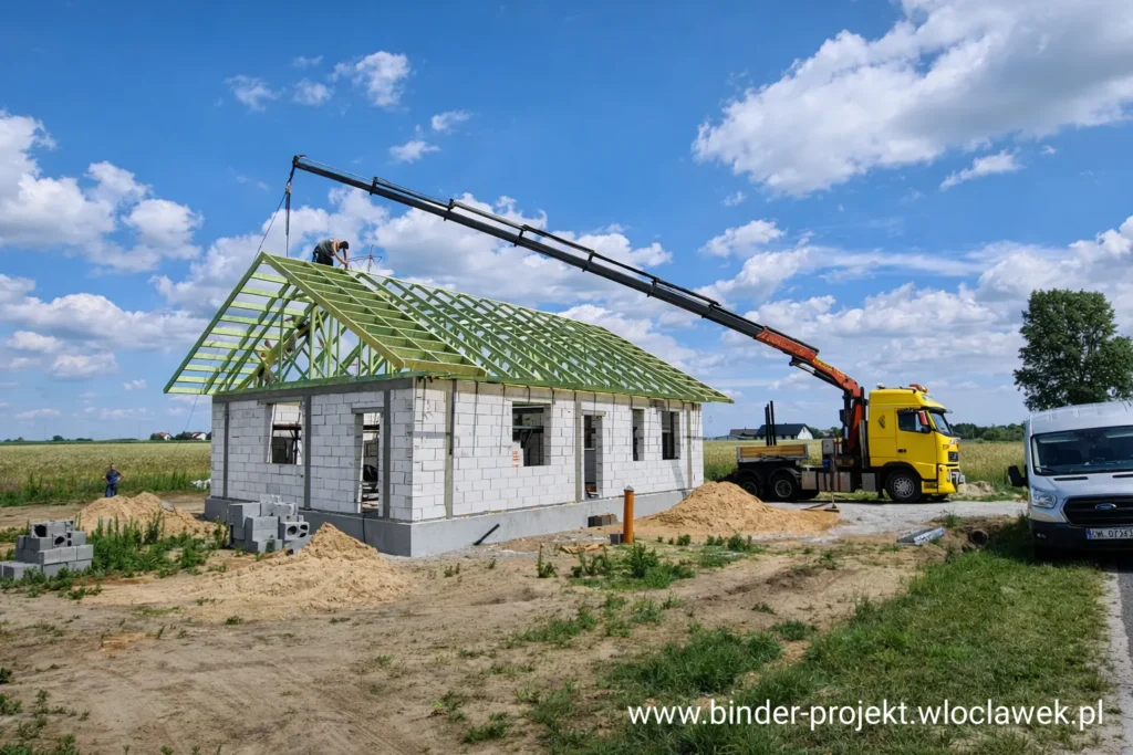 Wiązary dachowe z montażem